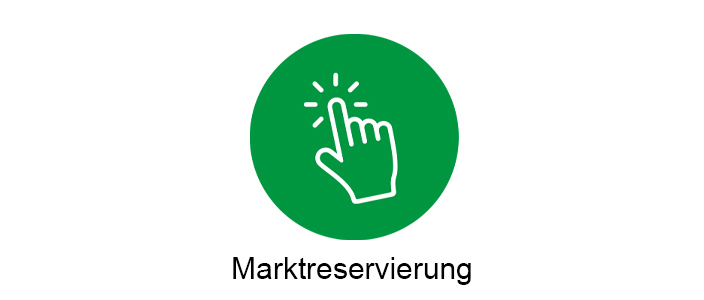 Fingerklick Icon zum Thema Marktreservierung