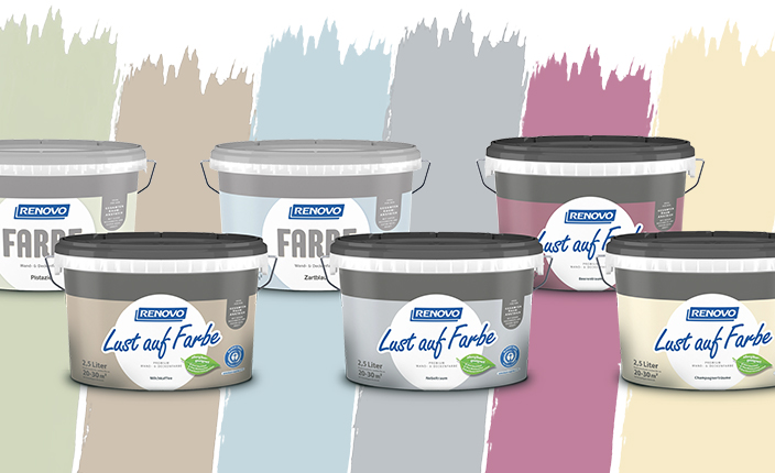 Renovo Farbeimer sechs verschiedene Farbeimer von Renovo